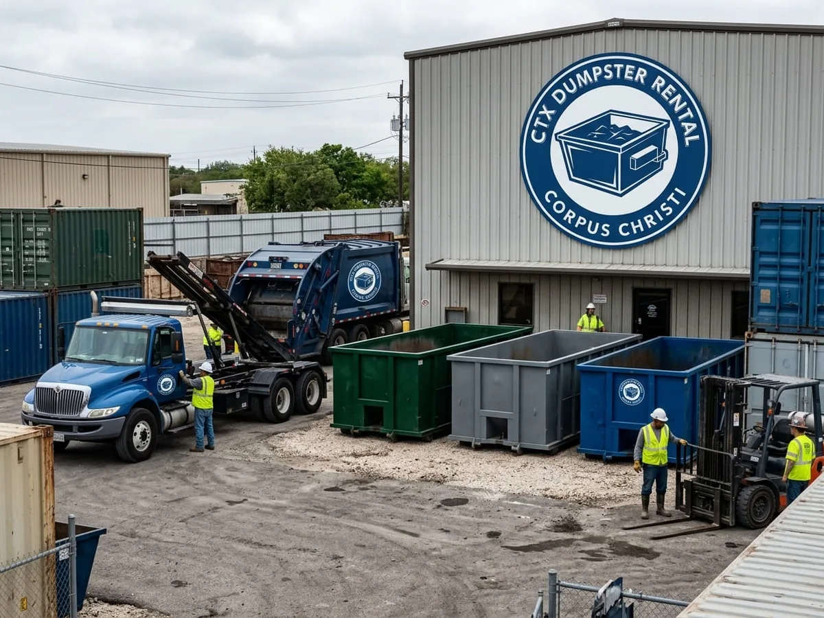 Roll-off dumpster being delivered in Corpus Christi, TX