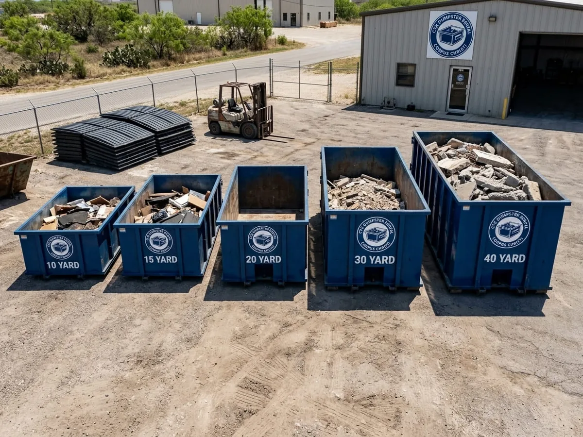 Roll-off dumpster sizes available in Corpus Christi, TX